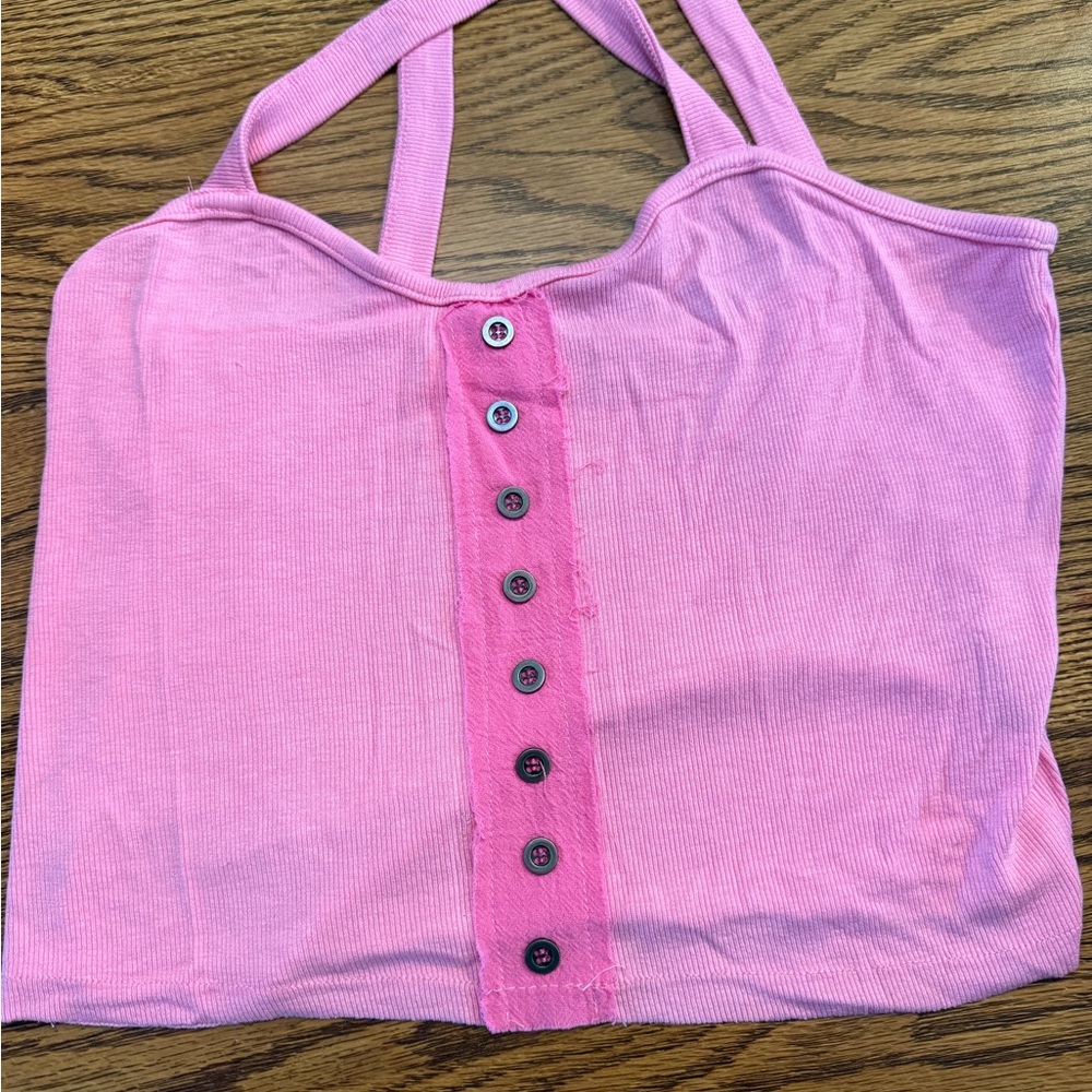 Pol Pink Button-Down Women's Top
